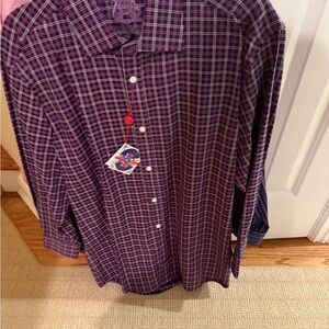 English Laundry Purple Checkered Men's Shirt